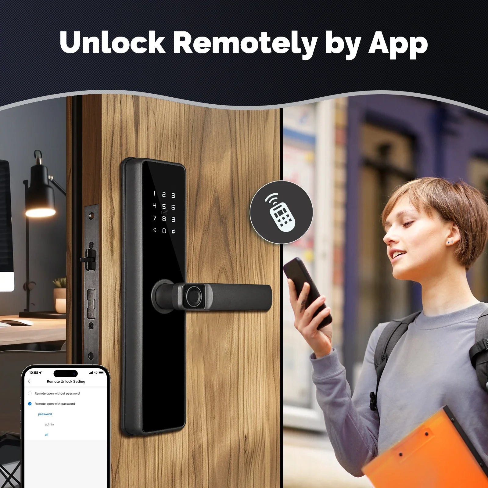 MOES Smart Door Lock – Fingerprint, Passcode & Remote Access with Alexa
