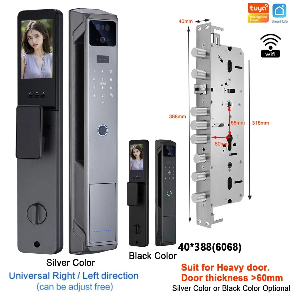 Weatherproof Smart Lock with Face Recognition, App Control & Video Doorbell