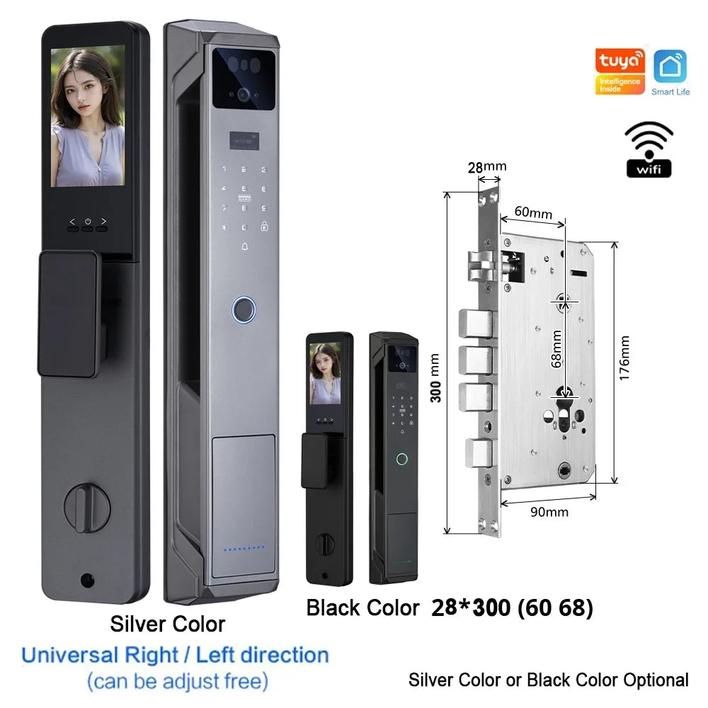 Weatherproof Smart Lock with Face Recognition, App Control & Video Doorbell