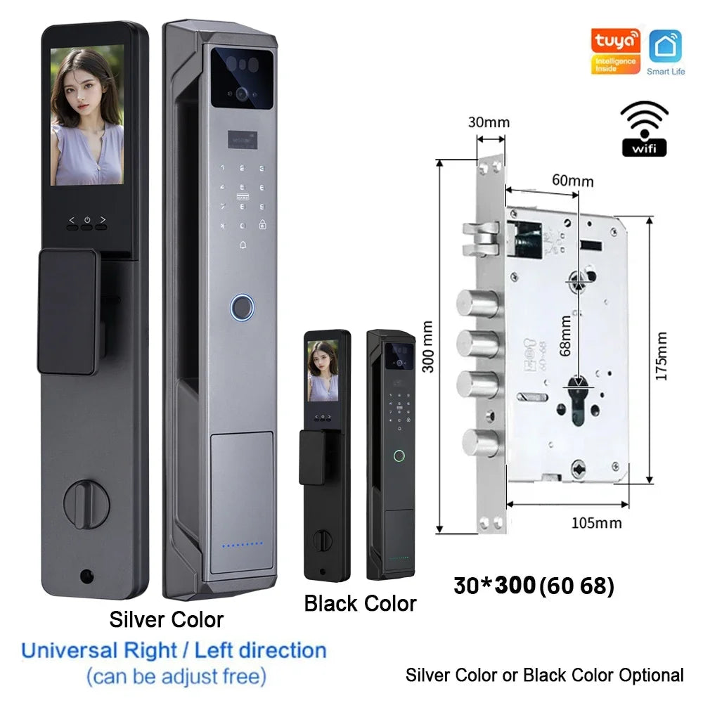 Weatherproof Smart Lock with Face Recognition, App Control & Video Doorbell