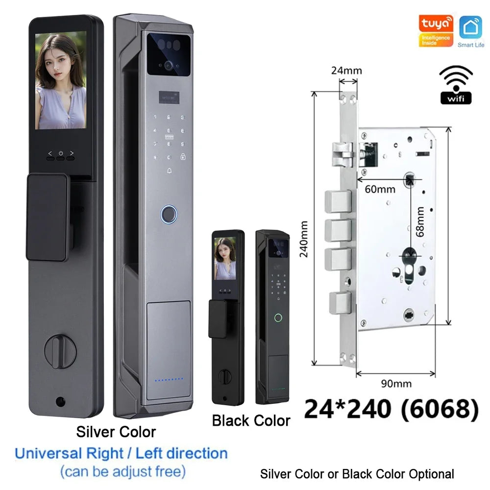 Weatherproof Smart Lock with Face Recognition, App Control & Video Doorbell