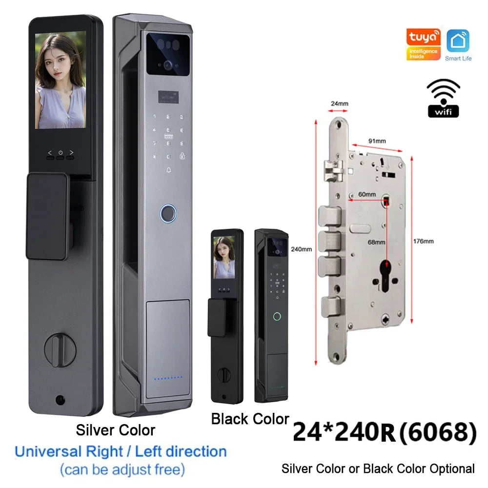 Weatherproof Smart Lock with Face Recognition, App Control & Video Doorbell