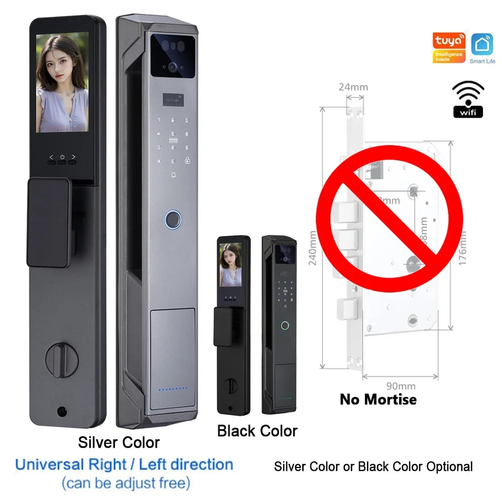 Weatherproof Smart Lock with Face Recognition, App Control & Video Doorbell