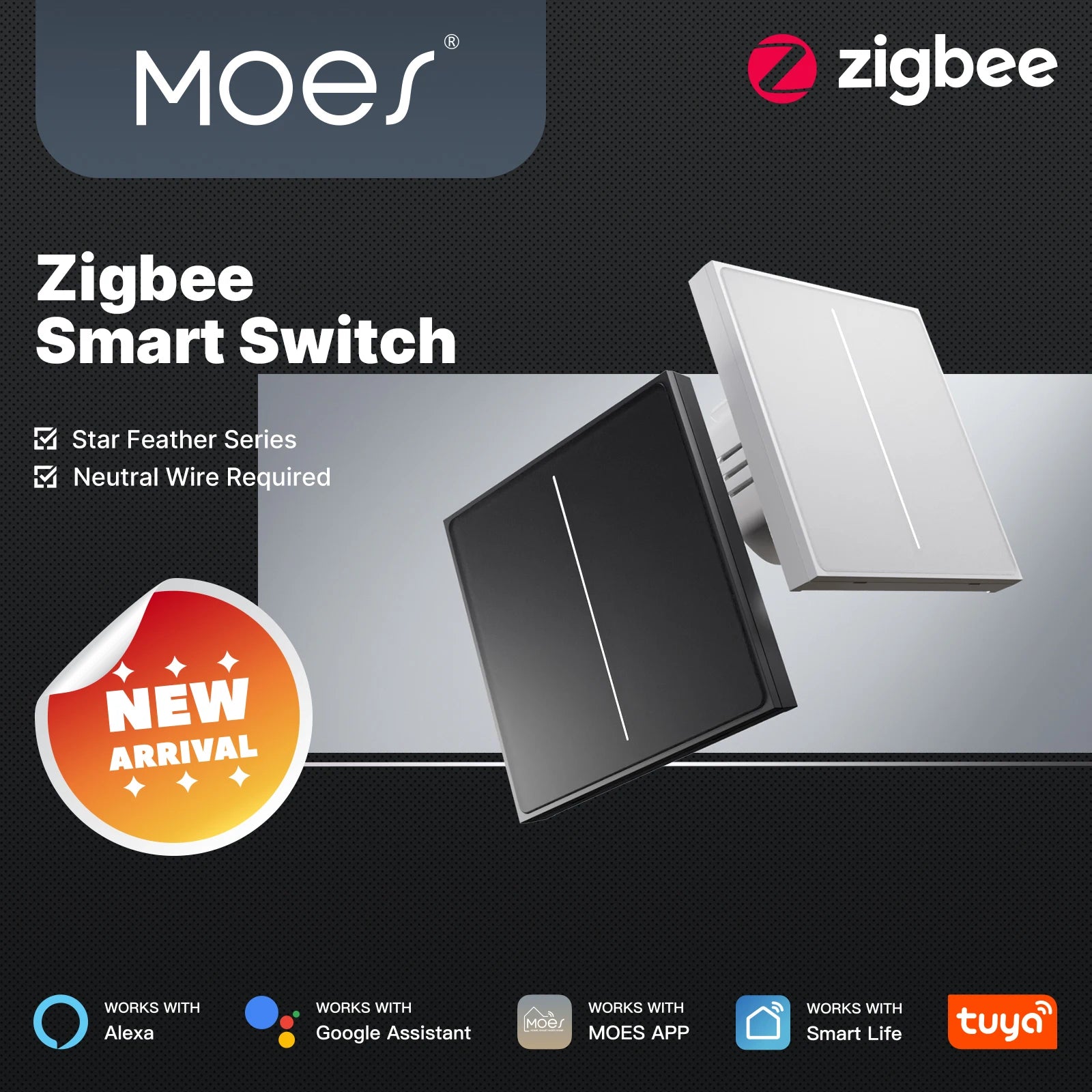 MOES ZigBee Star Feather Switch