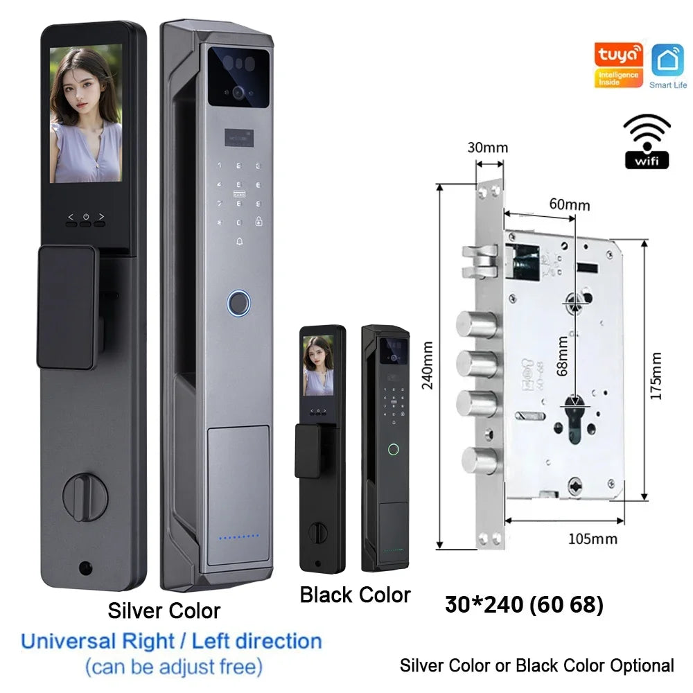Weatherproof Smart Lock with Face Recognition, App Control & Video Doorbell